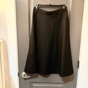 H&M Textured A-line Midi Skirt Black